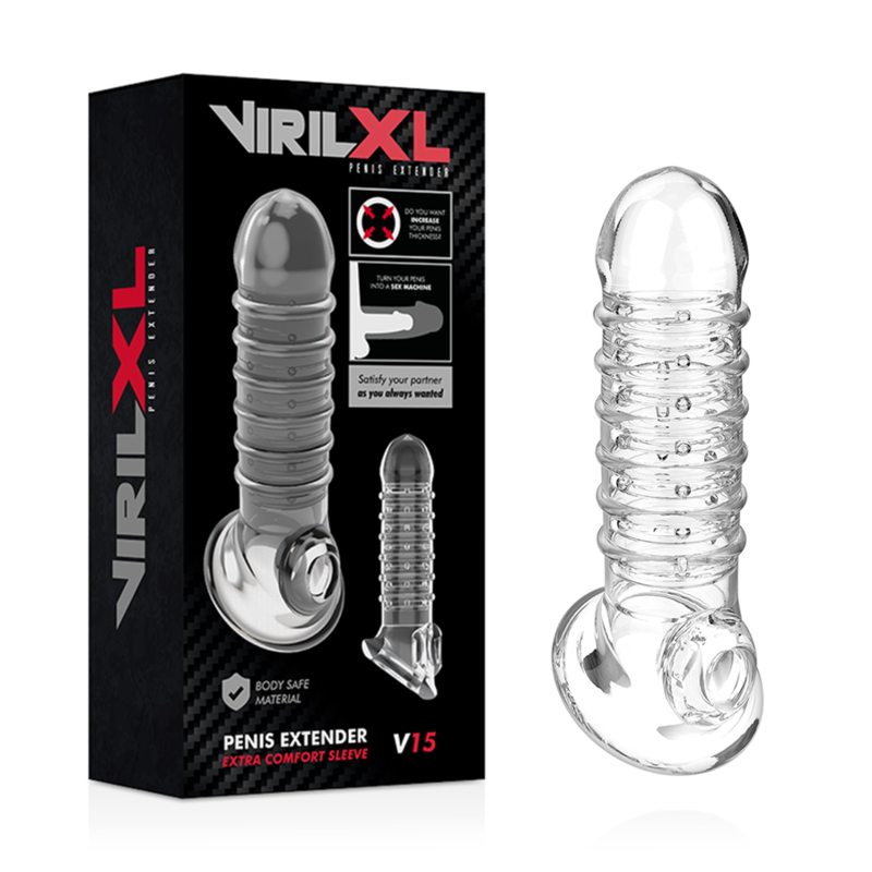 Alternative view of VIRILXL - PENIS EXTENSION AND SHEATH V15 TRANSPARENT