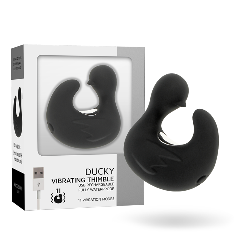 Alternative view of BLACKSILVER - DUCKYMANIA RECHARGEABLE SILICONE STIMULATING DUCK THIMBLE