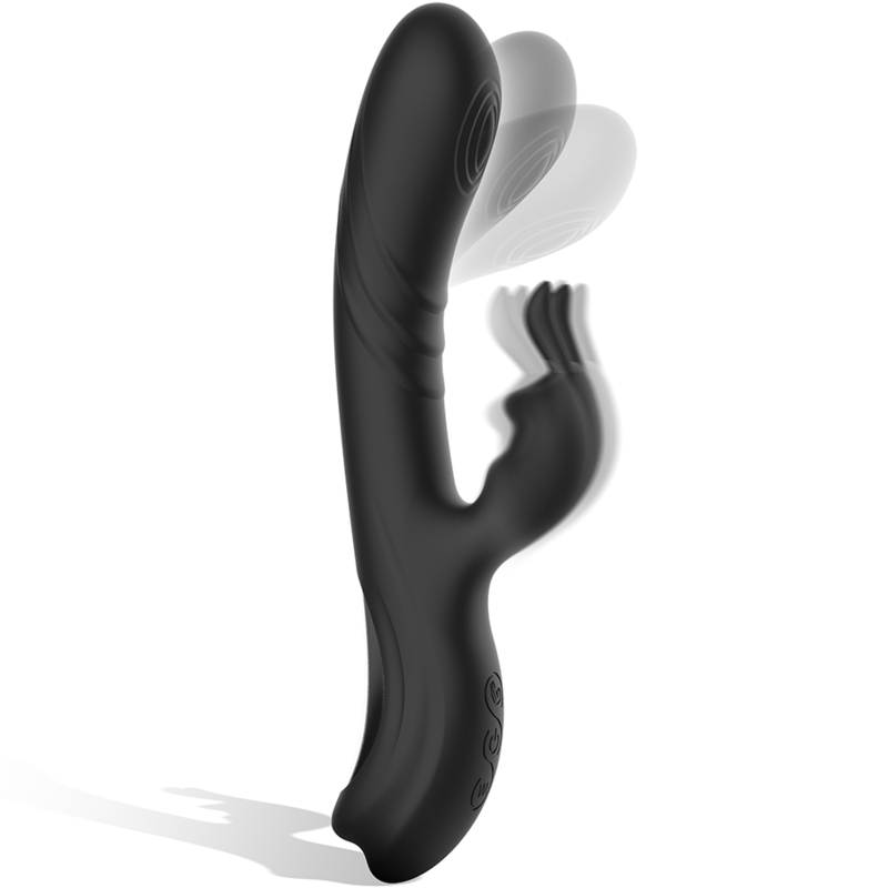 Alternative view of BLACKSILVER - JAMIE RECHARGEABLE SILICONE RABBIT STIMULATOR BLACK