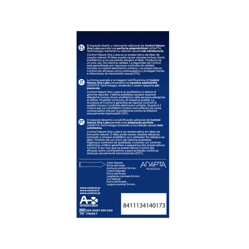 Alternative view of CONTROL - ADAPTA NATURE EXTRALUBE CONDOMS 12 UNITS