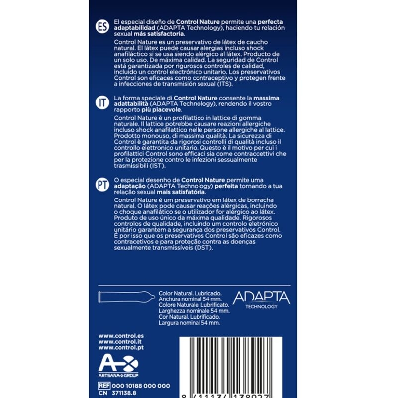 Alternative view of CONTROL - ADAPTA NATURE CONDOMS 6 UNITS