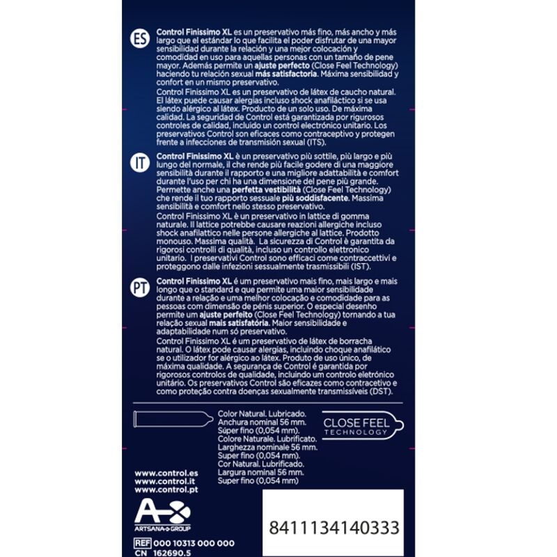 Alternative view of CONTROL - FINISSIMO XL CONDOMS 12 UNITS