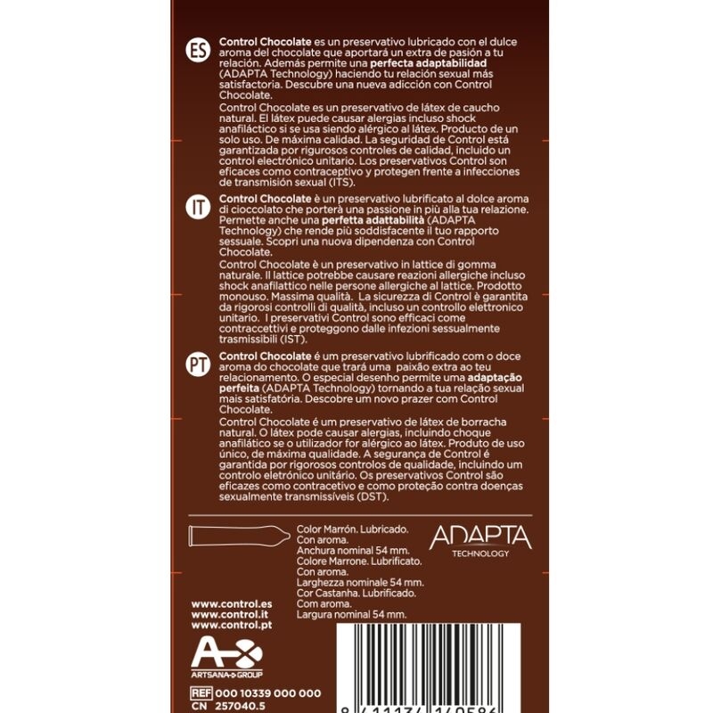 Alternative view of CONTROL - ADAPTA CHOCOLATE CONDOMS 12 UNITS