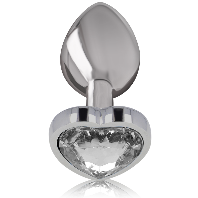 Alternative view of INTENSE - ALUMINUM METAL ANAL PLUG WHITE HEART SIZE M