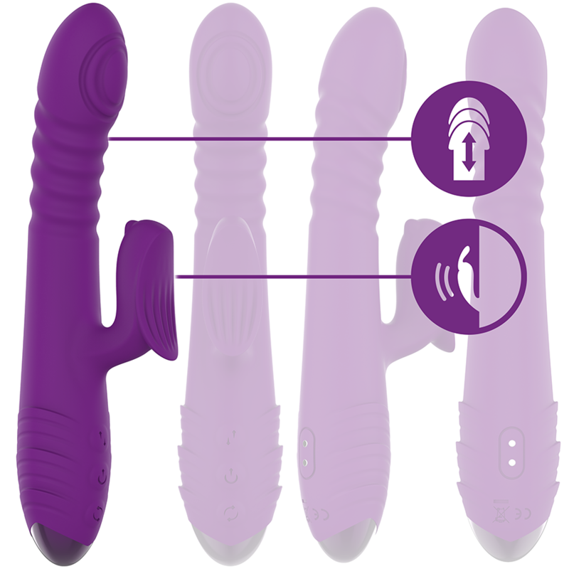 Alternative view of INTENSE - IGGY MULTIFUNCTION RECHARGEABLE VIBRATOR UP  DOWN WITH CLITORAL STIMULATOR PURPLE