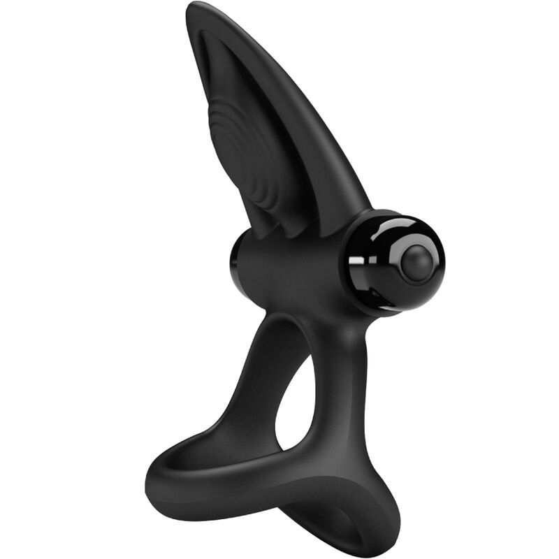Alternative view of PRETTY LOVE - VIBRATING RING 10 VIBRATIONS BLACK SILICONE