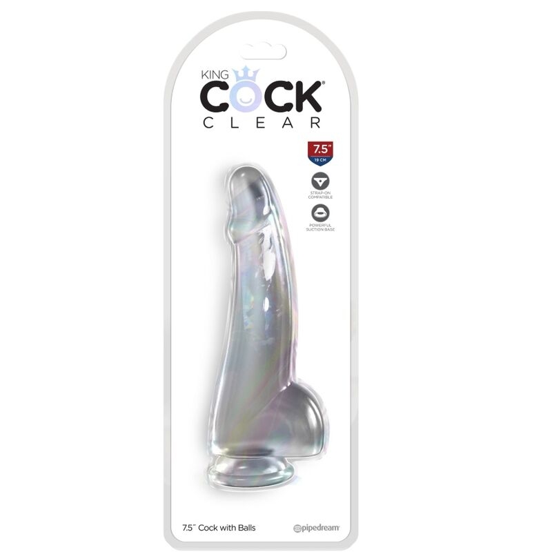 Alternative view of KING COCK - CLEAR DILDO WITH TESTICLES 15.2 CM TRANSPARENT