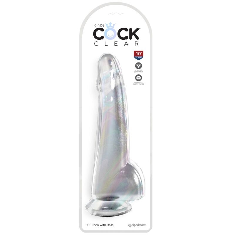 Alternative view of KING COCK - CLEAR DILDO WITH TESTICLES 19 CM TRANSPARENT