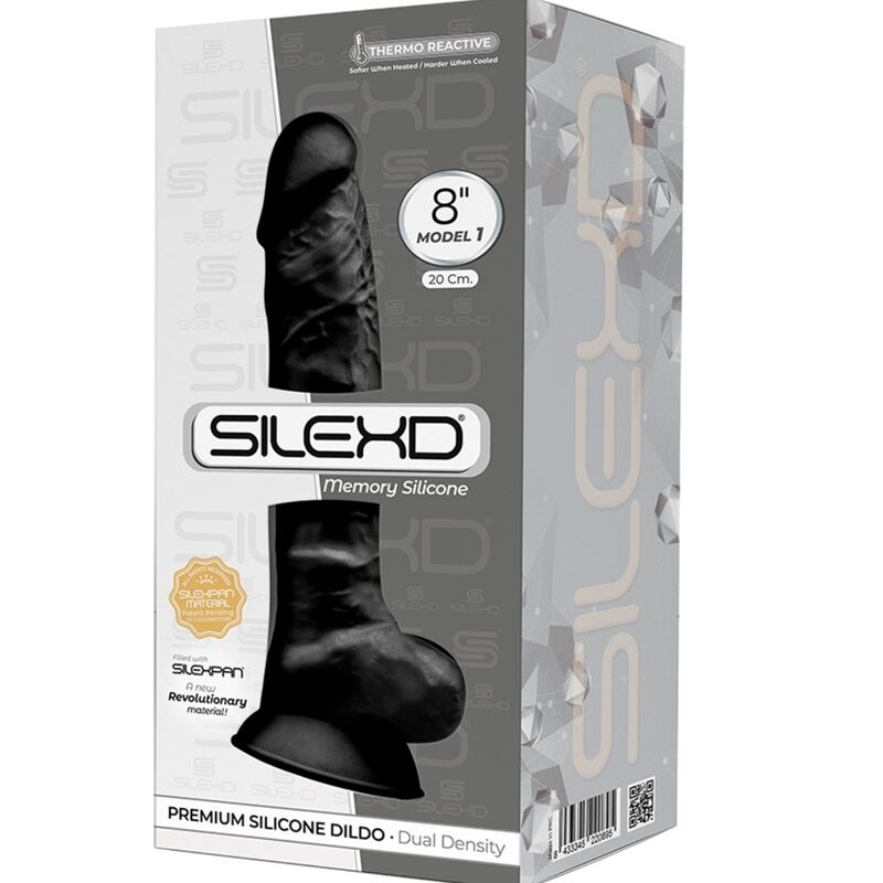 Alternative view of SILEXD - MODEL 1 REALISTIC PENIS PREMIUM SILEXPAN SILICONE BLACK 20 CM