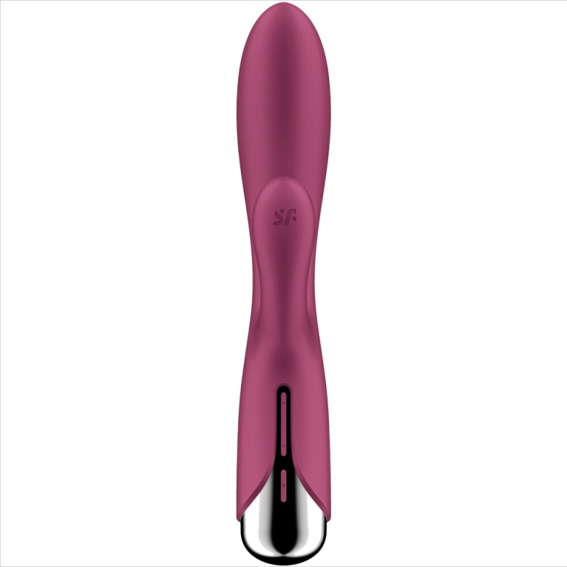 Pink vibrator personal massager with ergonomic curved handle and silver tip base