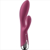 Purple curved vibrator with handle and metallic base, a sex toy for sexual stimulation