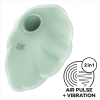 Mint-green silicone ear plug offering air-pulse and vibration (2 in 1) functionality.