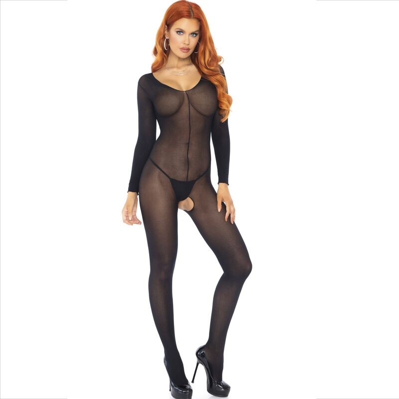 Alternative view of LEG AVENUE - BODYSTOCKING LONG SLEEVE BLACK