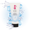 KIKI Travel cooling cream tube surrounded by ice cubes and splashy water background