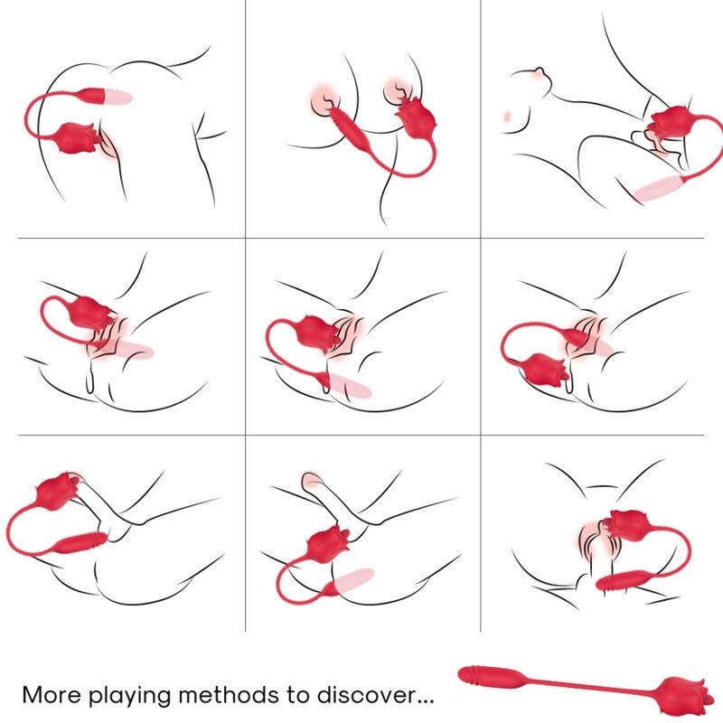 Alternative view of ARMONY - 3-IN-1 PINK, STIMULATOR, SUCTION AND UPDOWN WITH RED TAIL