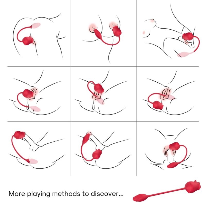 Alternative view of ARMONY - PINK 2 IN 1 SUCTION STIMULATOR  VIBRATOR 10 MODES WITH RED TAIL