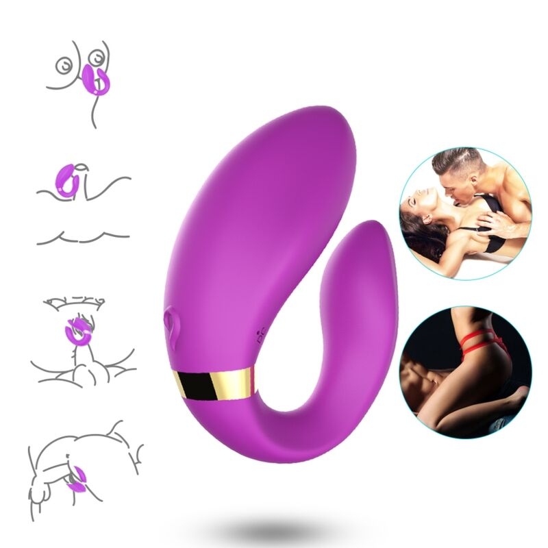 Alternative view of ARMONY - CRESCENT VIBRATOR FOR COUPLES REMOTE CONTROL PURPLE