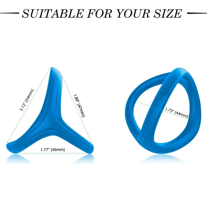 Alternative view of ARMONY - TRESOR DOUBLE SILICONE RING BLUE