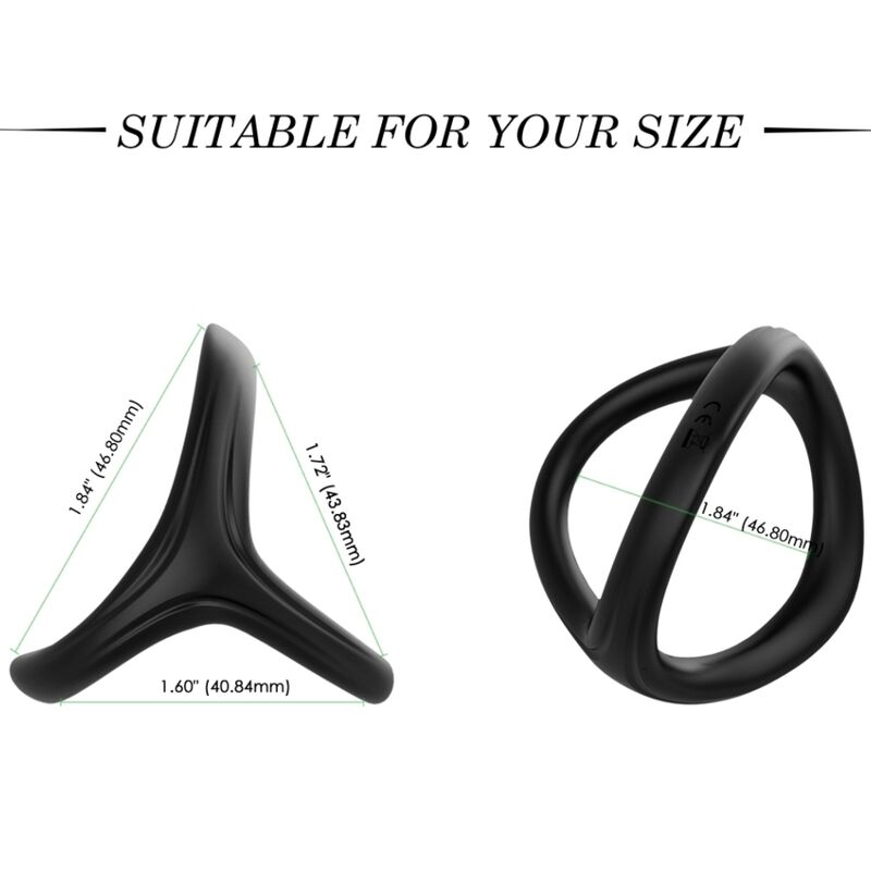 Alternative view of ARMONY - TRESOR DOUBLE SILICONE RING BLACK