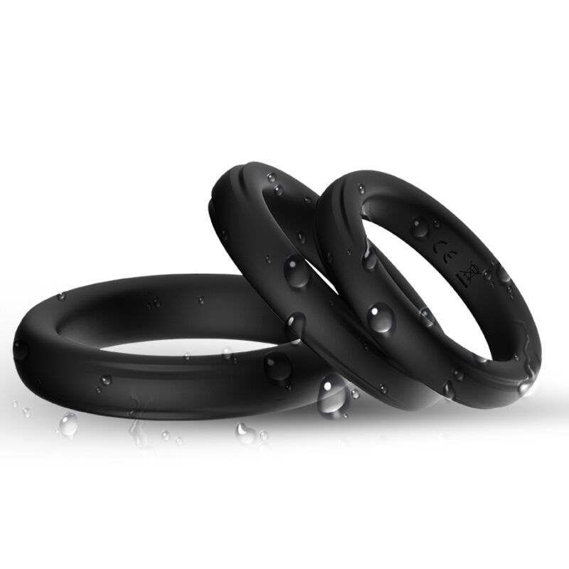 Alternative view of ARMONY - TRIPLE SILICONE RING BLACK