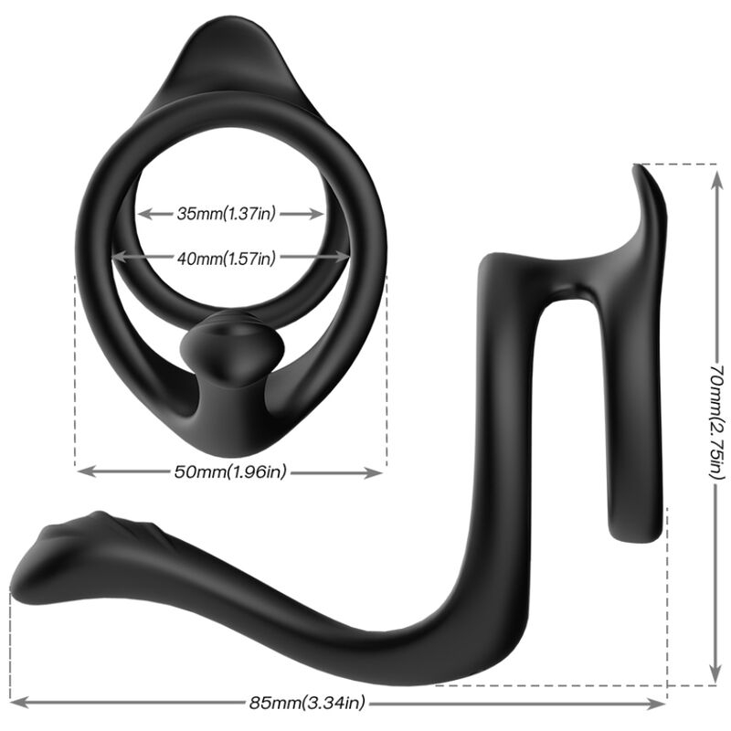 Alternative view of ARMONY - TAIL DOUBLE ANAL RING BLACK