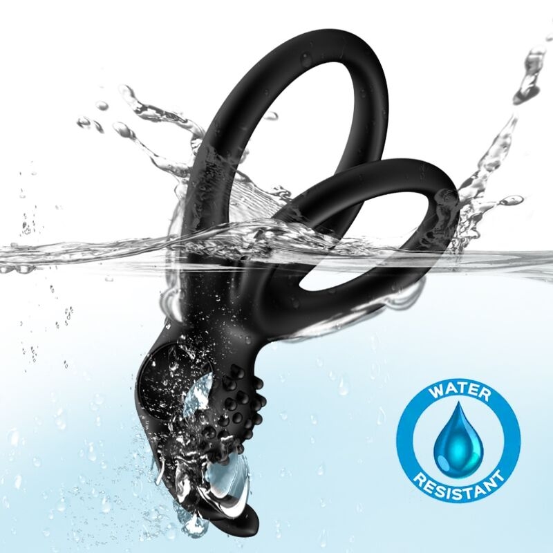 Alternative view of ARMONY - TRAVELER DOUBLE VIBRATOR RING FOR COUPLES RABBIT BLACK