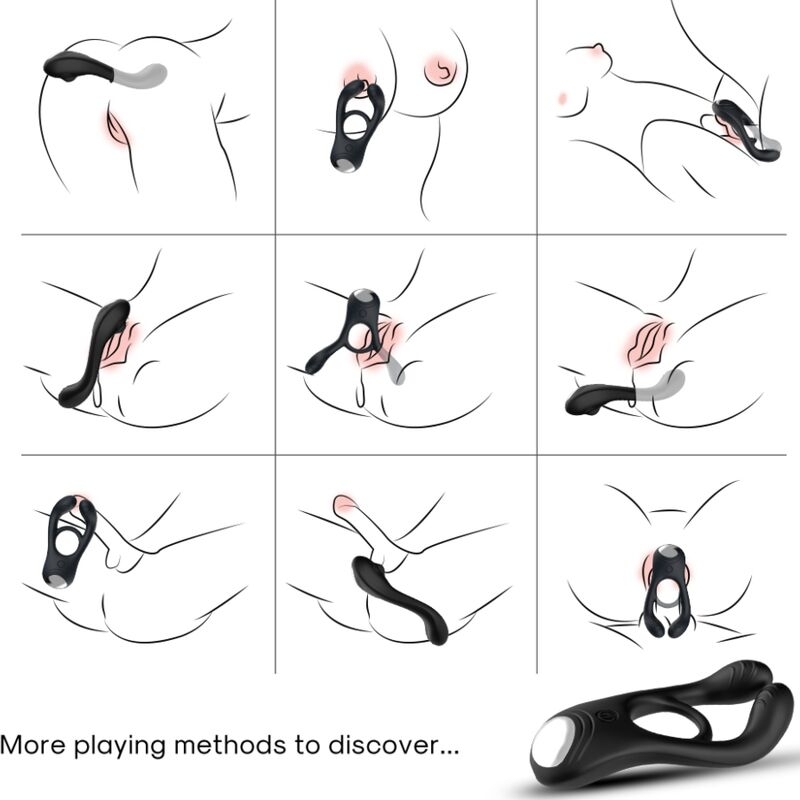 Alternative view of ARMONY - VEYRON DOUBLE VIBRATOR RING TOY FOR COUPLES BLACK