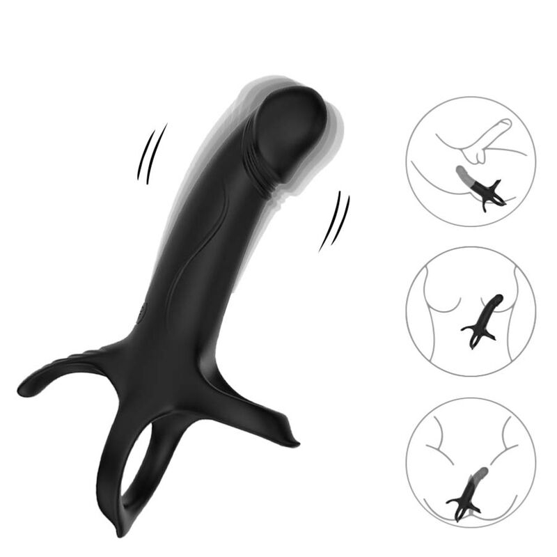 Alternative view of ARMONY - DILDO WITH RING  VIBRATOR REMOTE CONTROL BLACK
