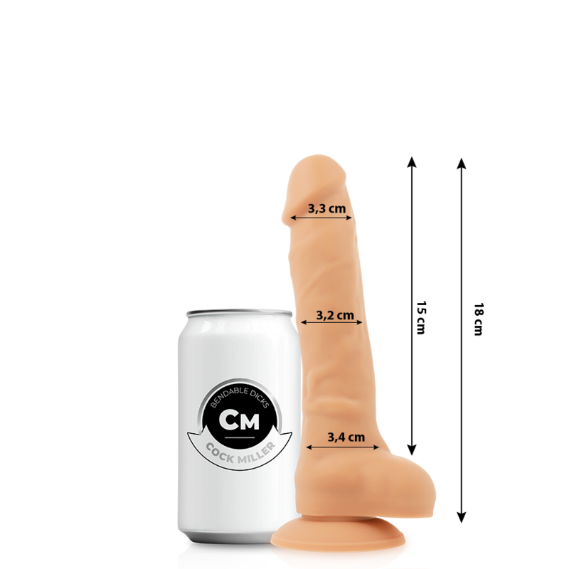 COCK MILLER - DILDO REALISTIC SILICONE DENSITY ARTICULABLE FLESH 18 CM