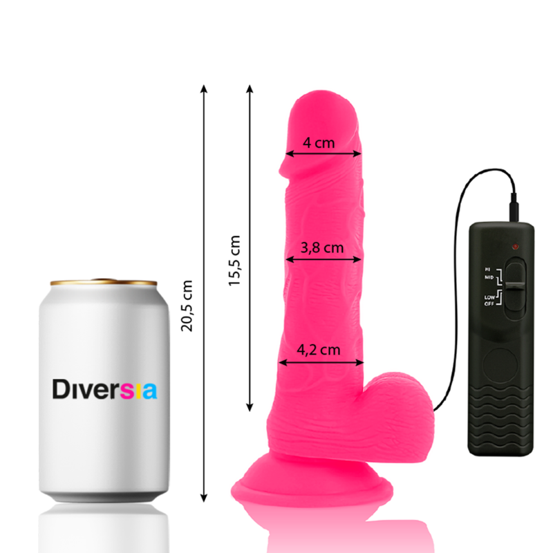 Alternative view of DIVERSIA - FLEXIBLE VIBRATING DILDO PINK 20.5 CM -O- 4.2 CM