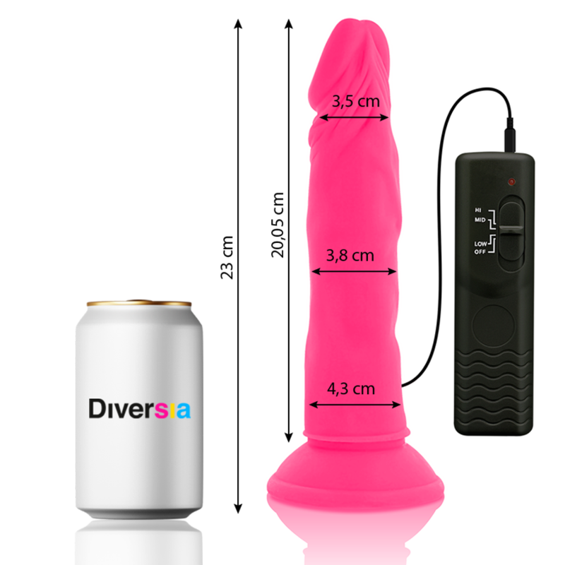 Alternative view of DIVERSIA - FLEXIBLE VIBRATING DILDO PINK 23 CM -O- 4.3 CM