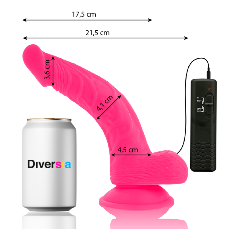 Alternative view of DIVERSIA - FLEXIBLE VIBRATING DILDO PINK 21.5 CM -O- 4.5 CM