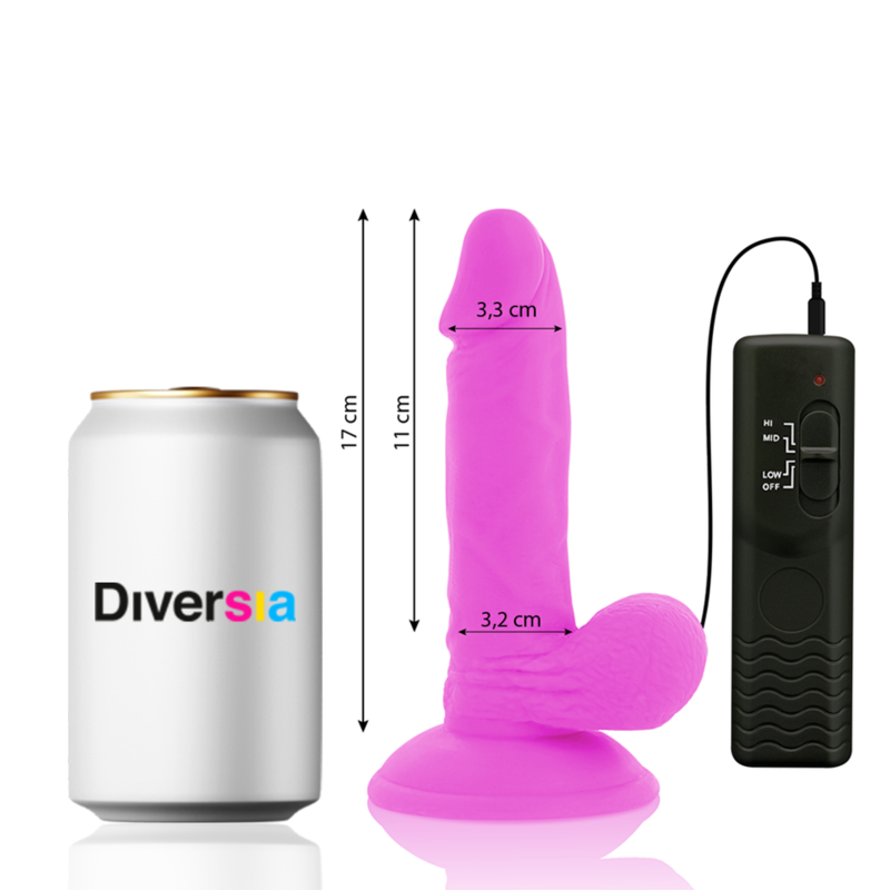 Alternative view of DIVERSIA - FLEXIBLE VIBRATING DILDO PURPLE 17 CM -O- 3.3 CM
