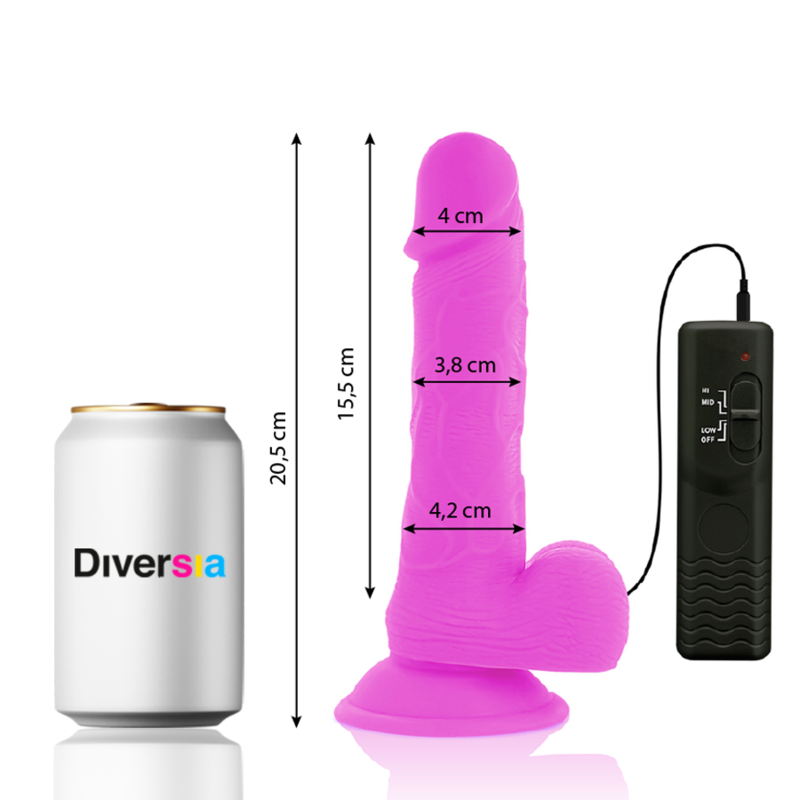 Alternative view of DIVERSIA - FLEXIBLE VIBRATING DILDO PURPLE 20.5 CM -O- 4.2 CM