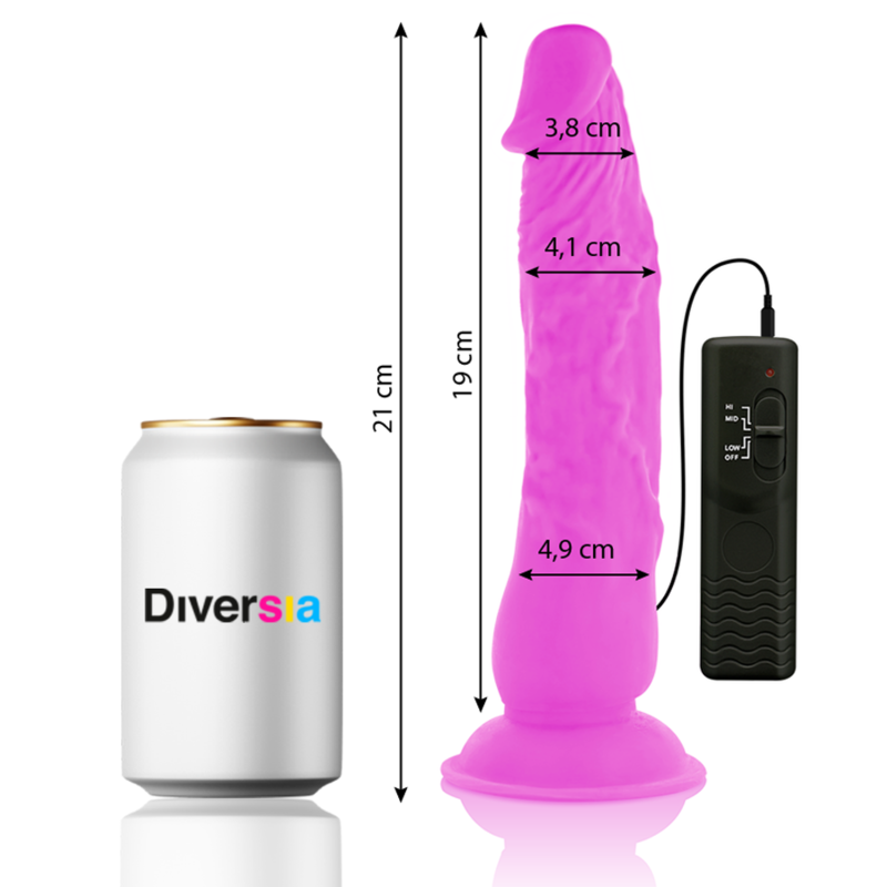 Alternative view of DIVERSIA - FLEXIBLE VIBRATING DILDO PURPLE 21 CM -O- 4.9 CM