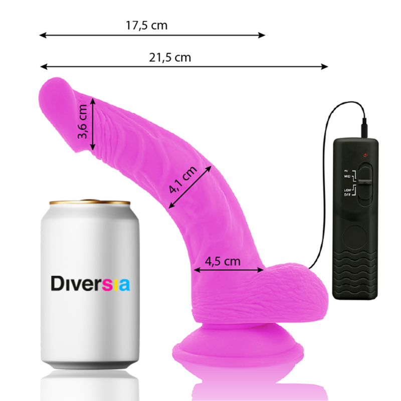 Alternative view of DIVERSIA - FLEXIBLE VIBRATING DILDO PURPLE 21.5 CM -O- 4.5 CM