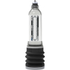 Shock pump with analog pressure gauge for adjusting bicycle suspension, with a ribbed black hose and nozzle at the top