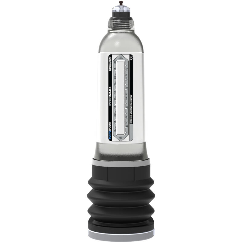 Shock pump with analog pressure gauge for adjusting bicycle suspension, with a ribbed black hose and nozzle at the top
