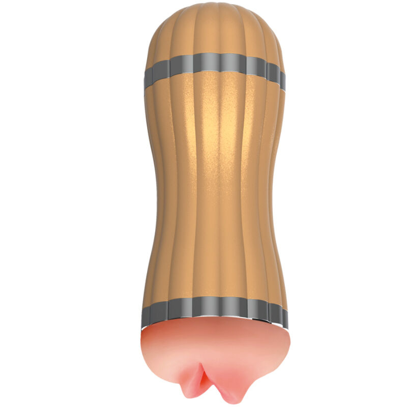 Alternative view of ARMONY - BEVIS DOUBLE MASTURBATOR VAGINA  MOUTH WITHOUT VIBRATION GOLD