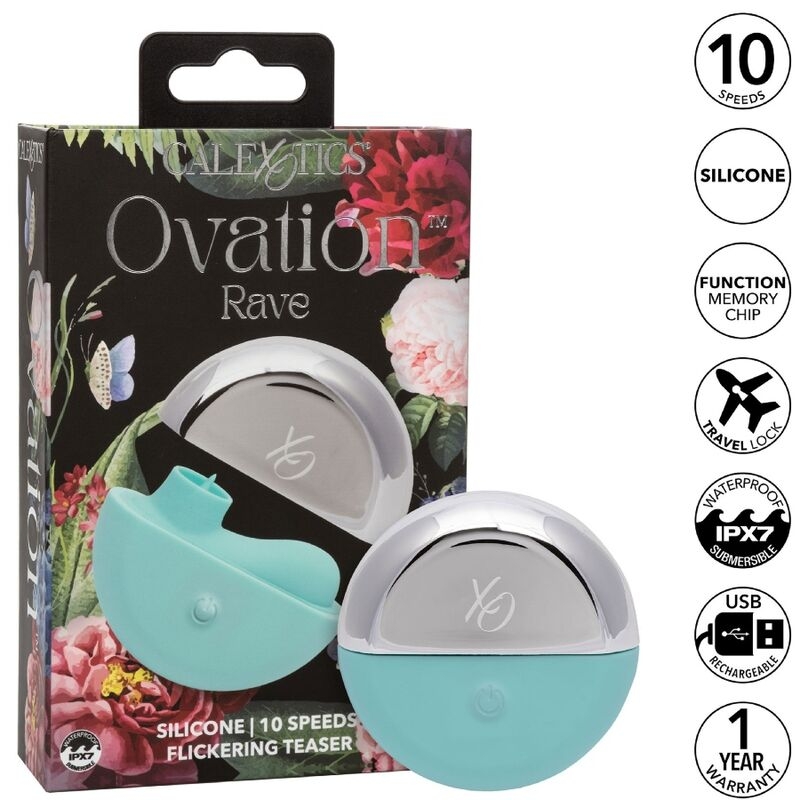 Alternative view of CALEXOTICS - OVATION RAVE STIMULATOR AQUA GREEN