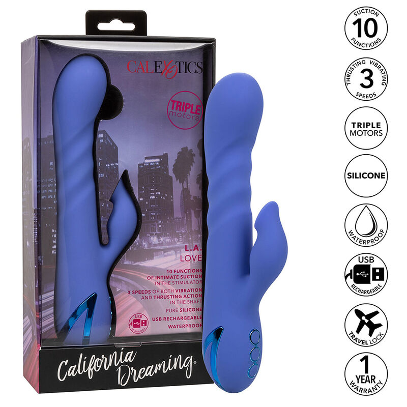 Alternative view of CALEXOTICS - L.A LOVE VIBRATOR  SUCTION BLUE BY CALIFORNIA DREAMING