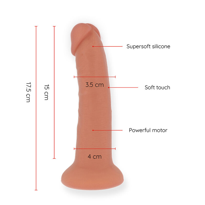 Alternative view of ONINDER - SMALL BOGOTÁ VIBRATOR DILDO 9 SPEEDS NATURAL 17.5 CM -O- 4 CM - FREE APP