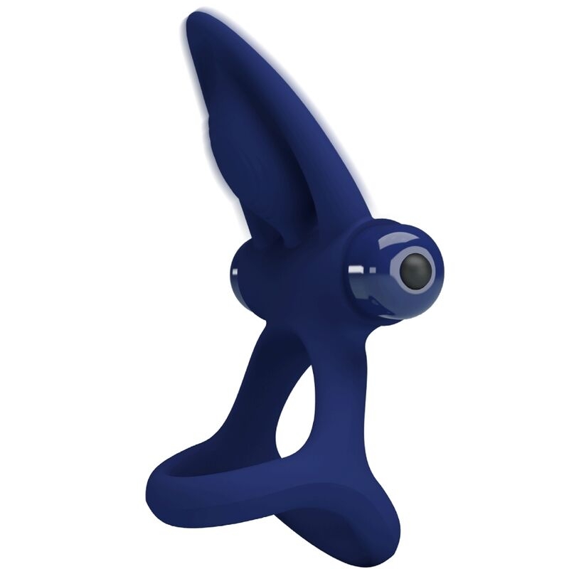 Alternative view of PRETTY LOVE - MAT DOUBLE RING WITH VIBRATION  STIMULATOR BLUE
