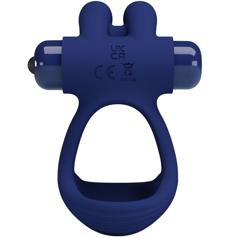 Alternative view of PRETTY LOVE - FRANCISCO DOUBLE VIBRATING RING RABBIT BLUE