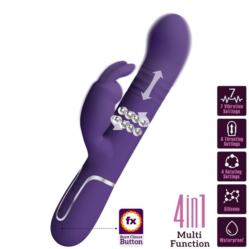 Alternative view of PRETTY LOVE - COALE RABBIT VIBRATOR 4 IN 1 PURPLE