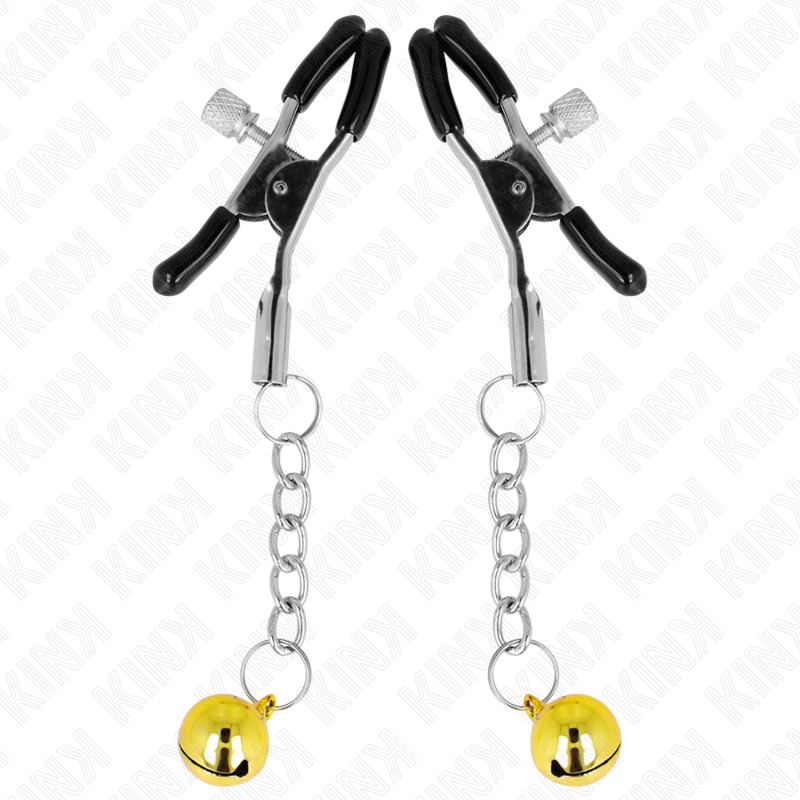 Alternative view of KINK - GOLD JINGLE BELL PENDANT NIPPLE CLAMPS 6 CM