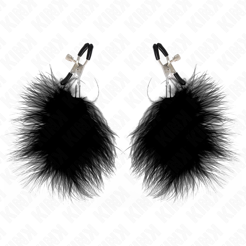 Alternative view of KINK - FEATHER NIPPLE CLAMP BLACK 7 CM