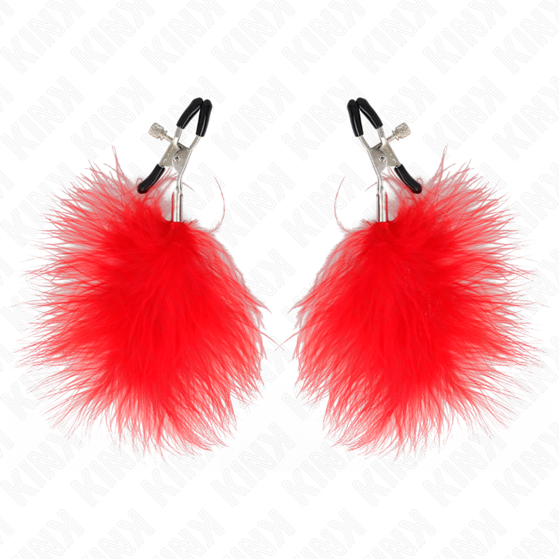 Alternative view of KINK - FEATHER NIPPLE CLAMP RED 7 CM