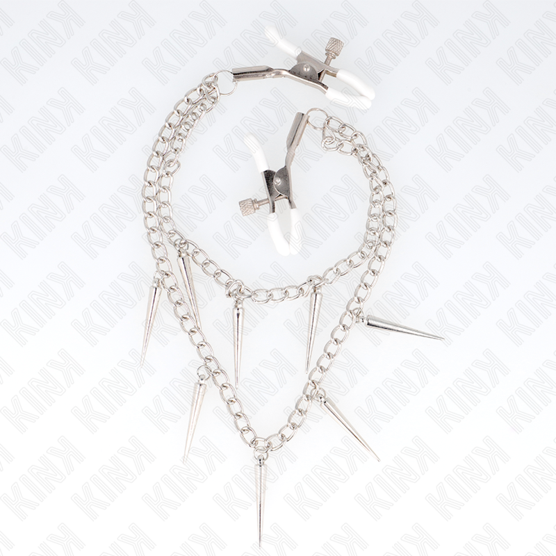 Alternative view of KINK - NIPPLE CLAMPS WITH SPIKES CHAINS 30 CM
