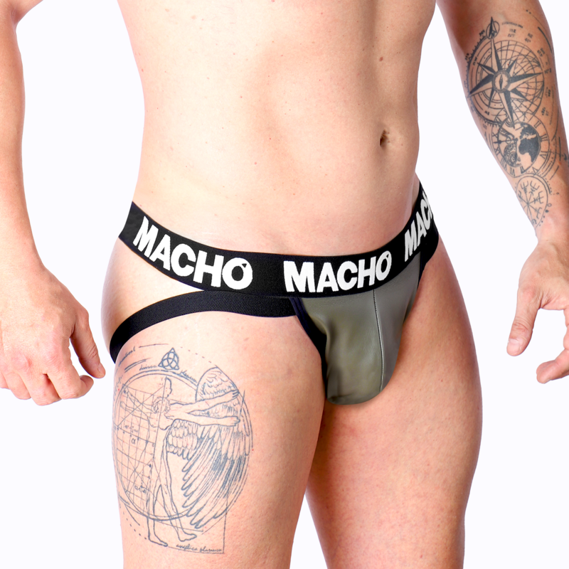 Alternative view of MACHO - MX27GR JOCK LEATHER GRAY BEIGE S